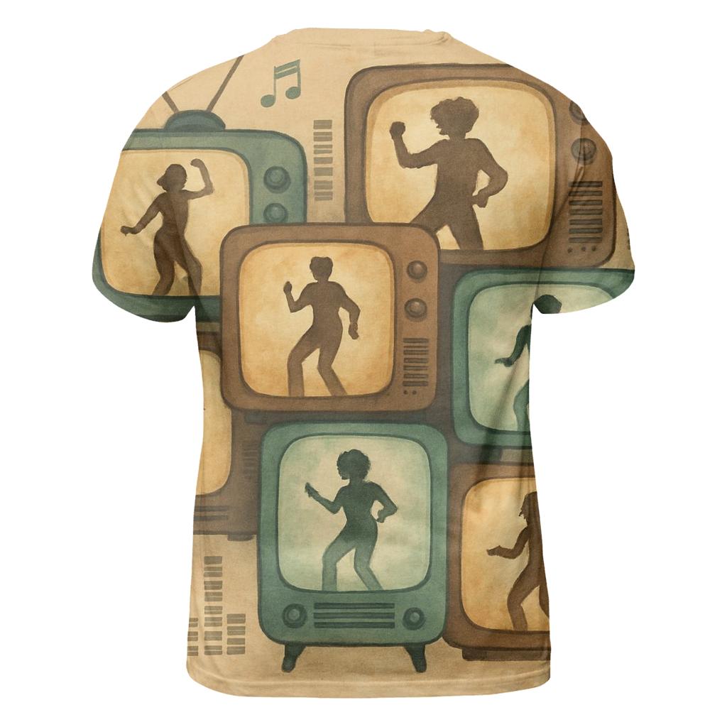 Retro TV Dance Silhouettes artistic all-over print tops