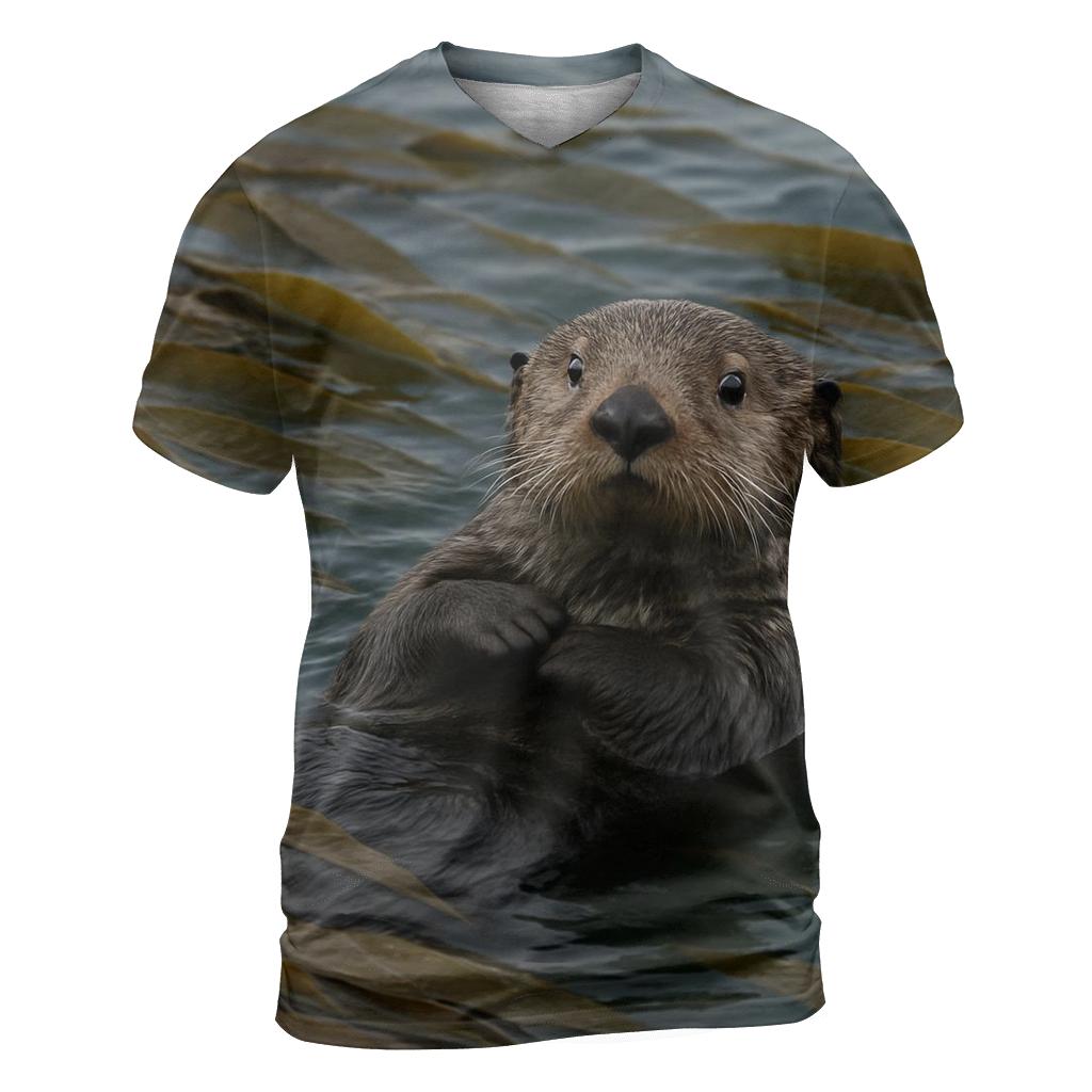 Kelp Forest Patrol Sea Otter trendy printed shirt styles