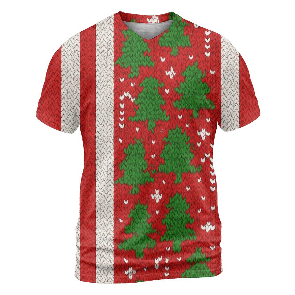 Peppermint Forest Pixel Stripes designer pattern shirts