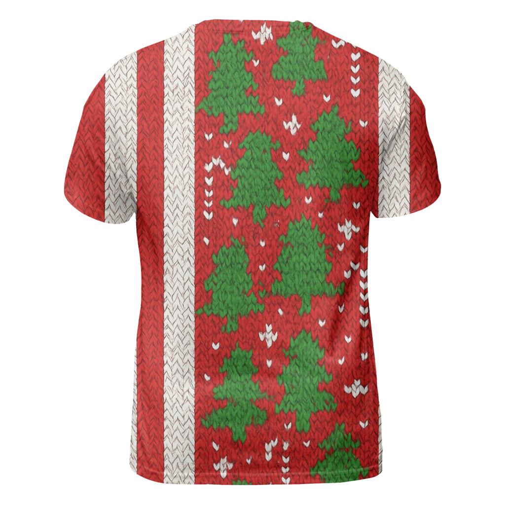 Peppermint Forest Pixel Stripes designer pattern shirts