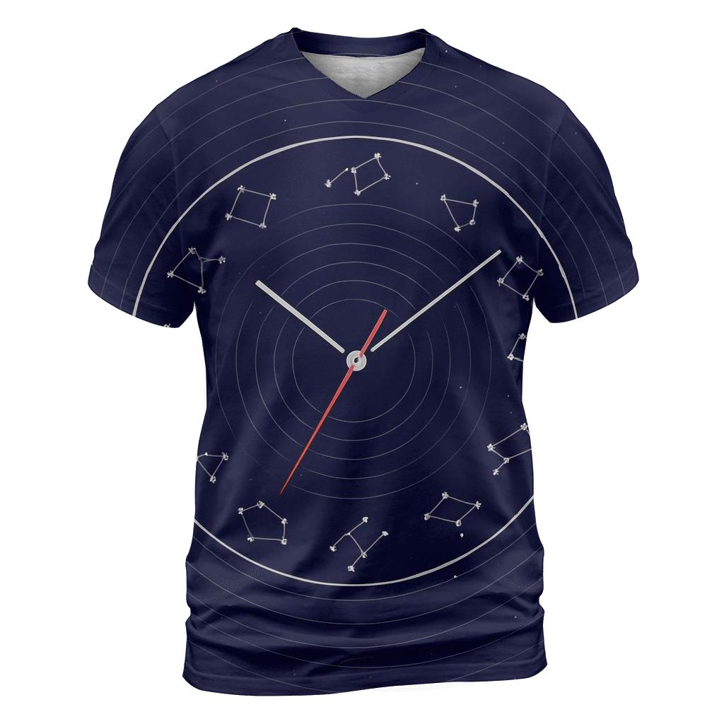 Time Ripple Star Clock statement graphic shirts