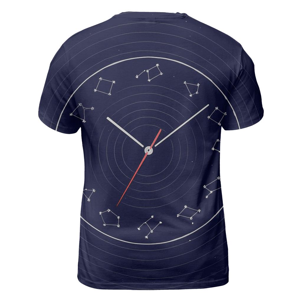 Time Ripple Star Clock statement graphic shirts