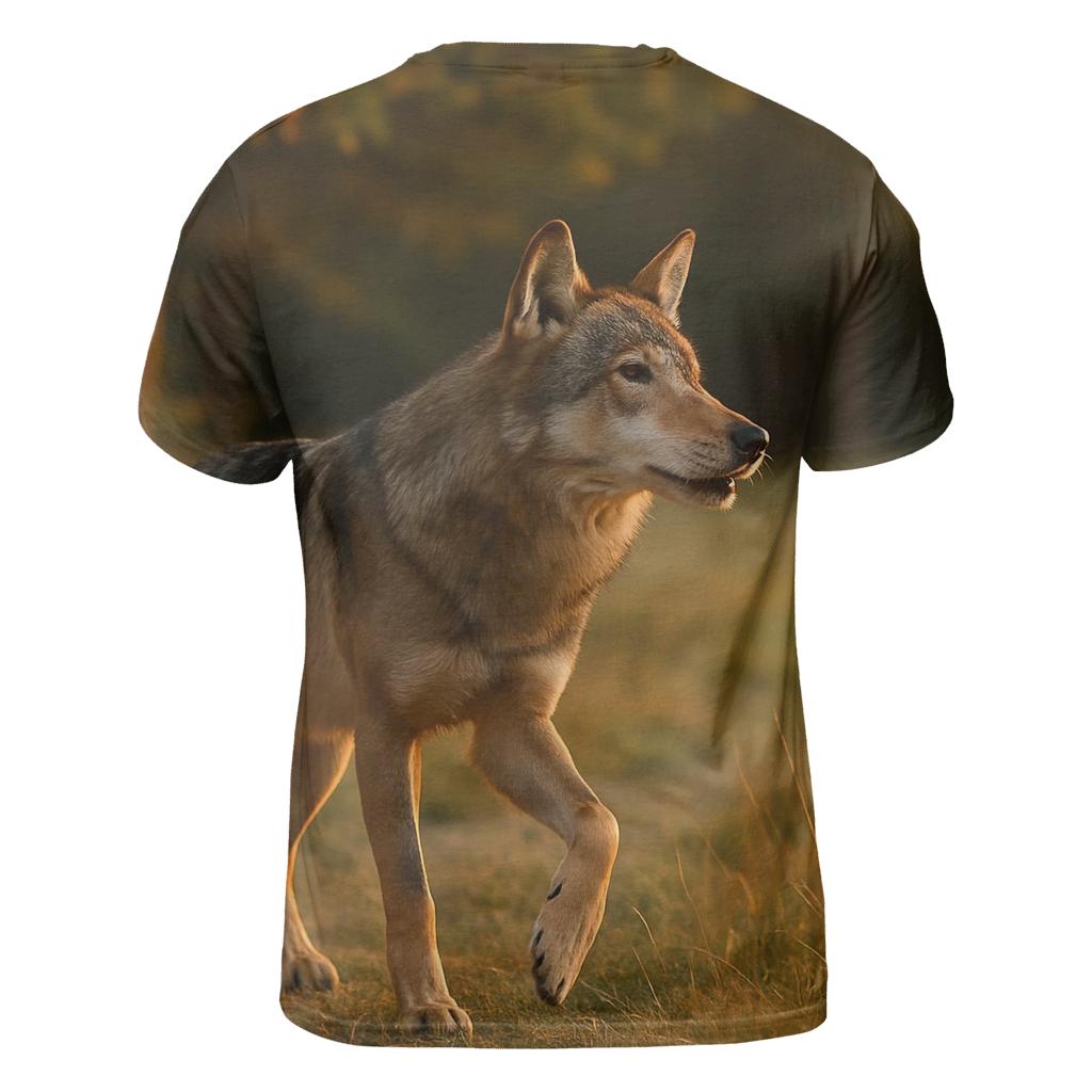 Forest Edge Wolf Listening To Distant Howl creative print fashion shirts