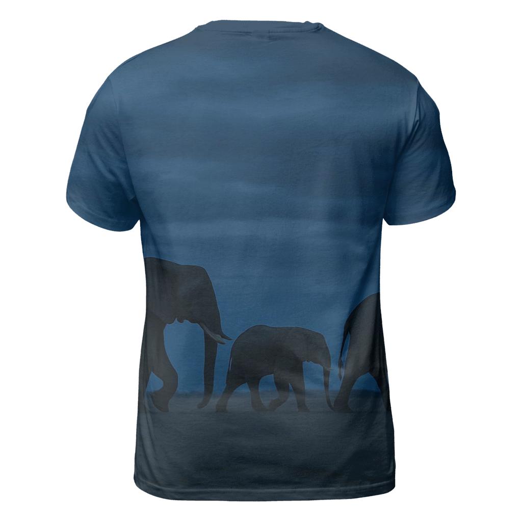 Twilight Crossing African Elephant trendy printed shirt styles