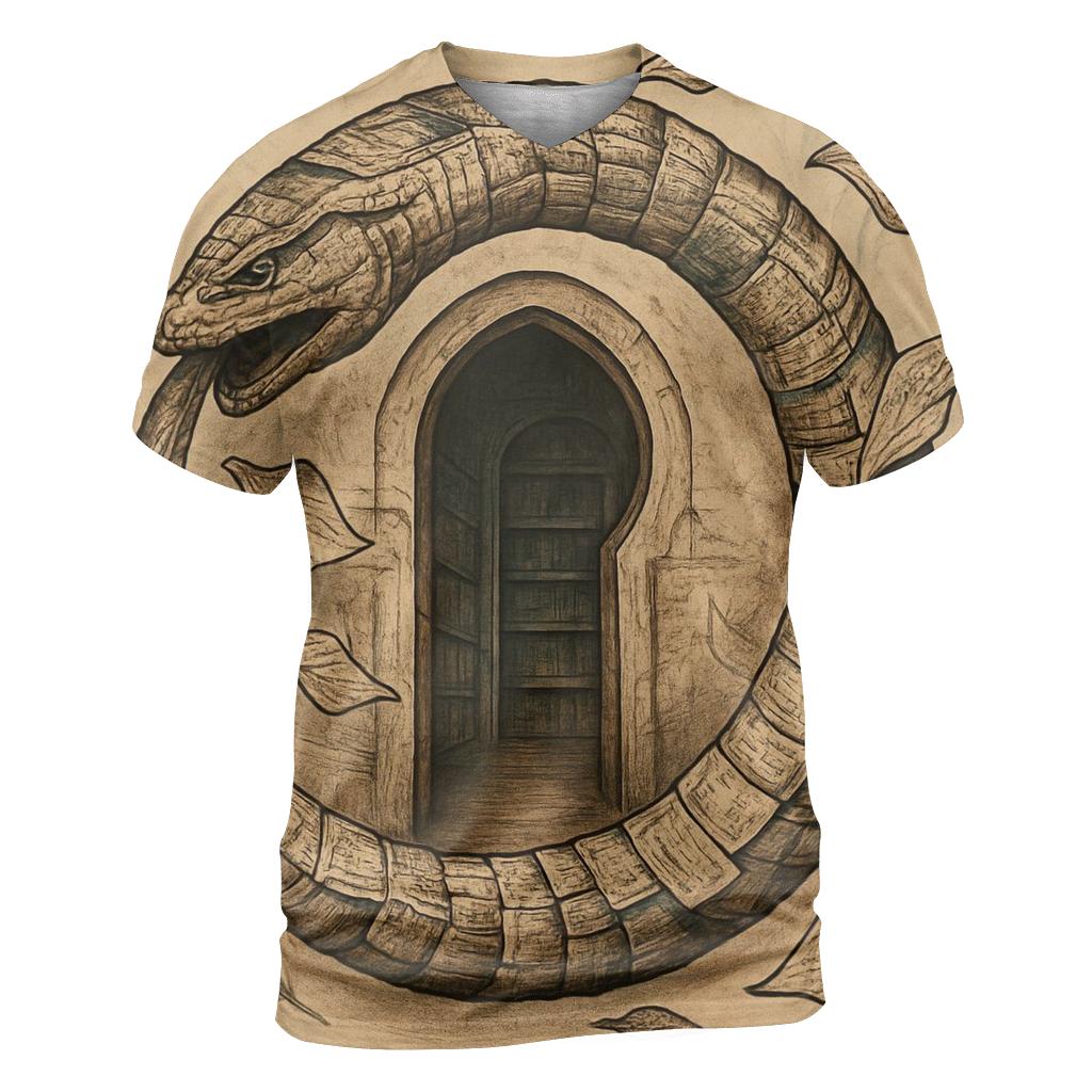 Library Of Infinite Pages Ouroboros statement graphic shirts