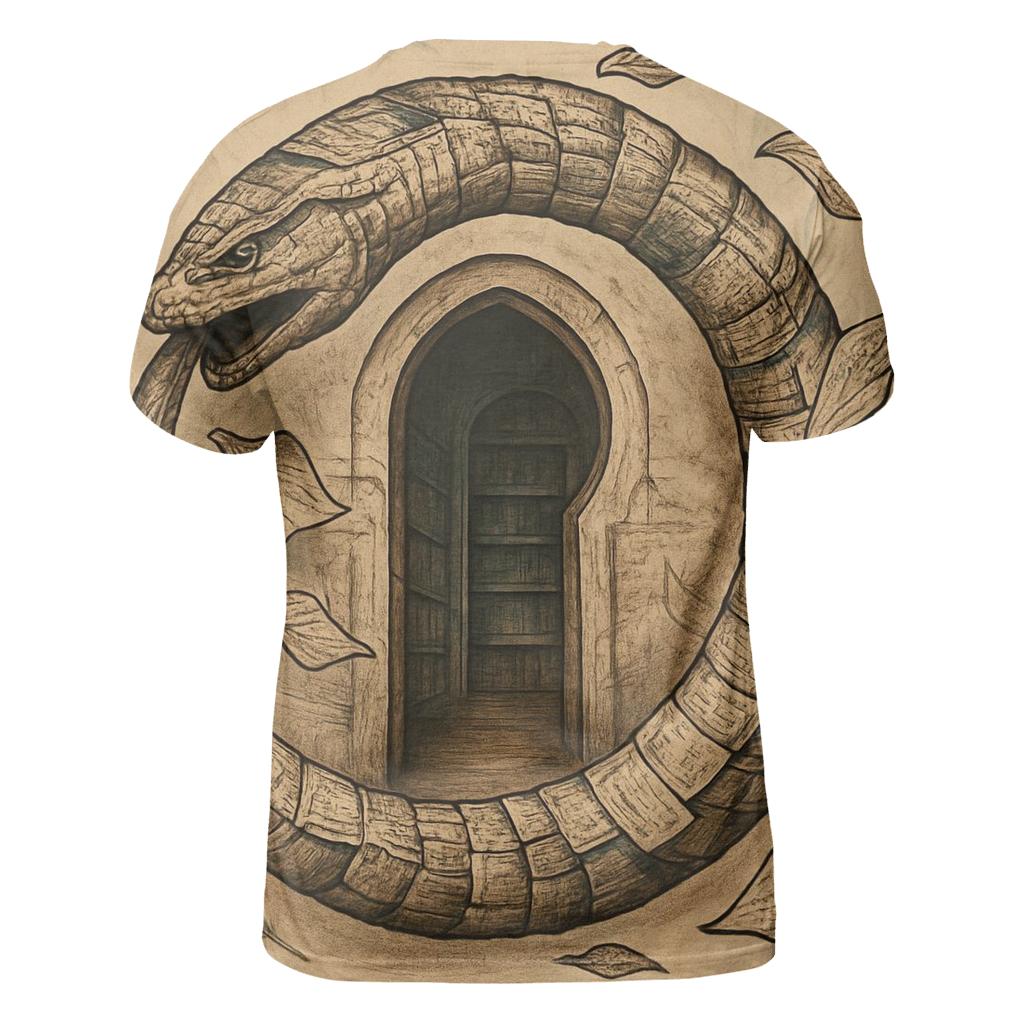 Library Of Infinite Pages Ouroboros statement graphic shirts