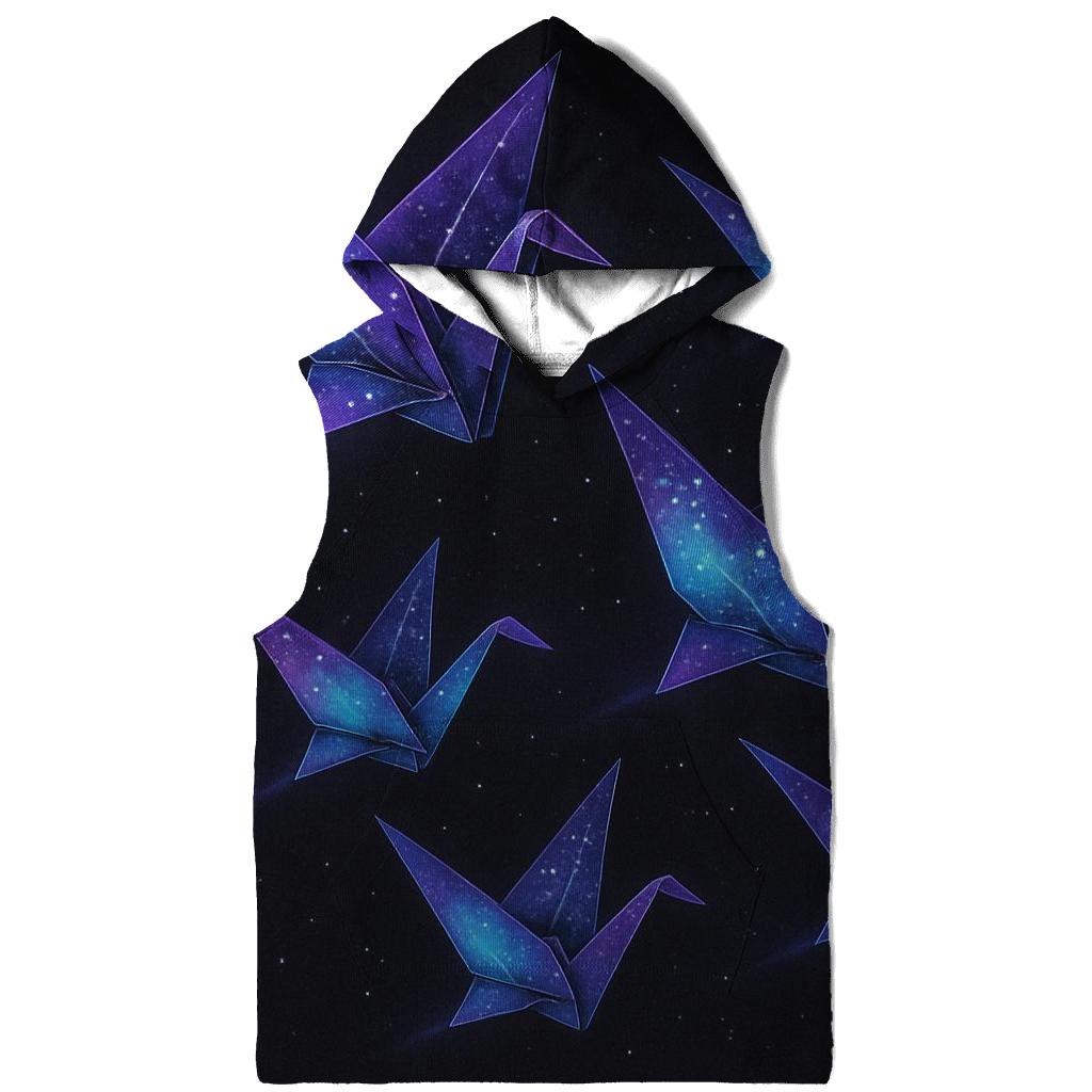 Cosmic Origami Cranes lightweight hoodies