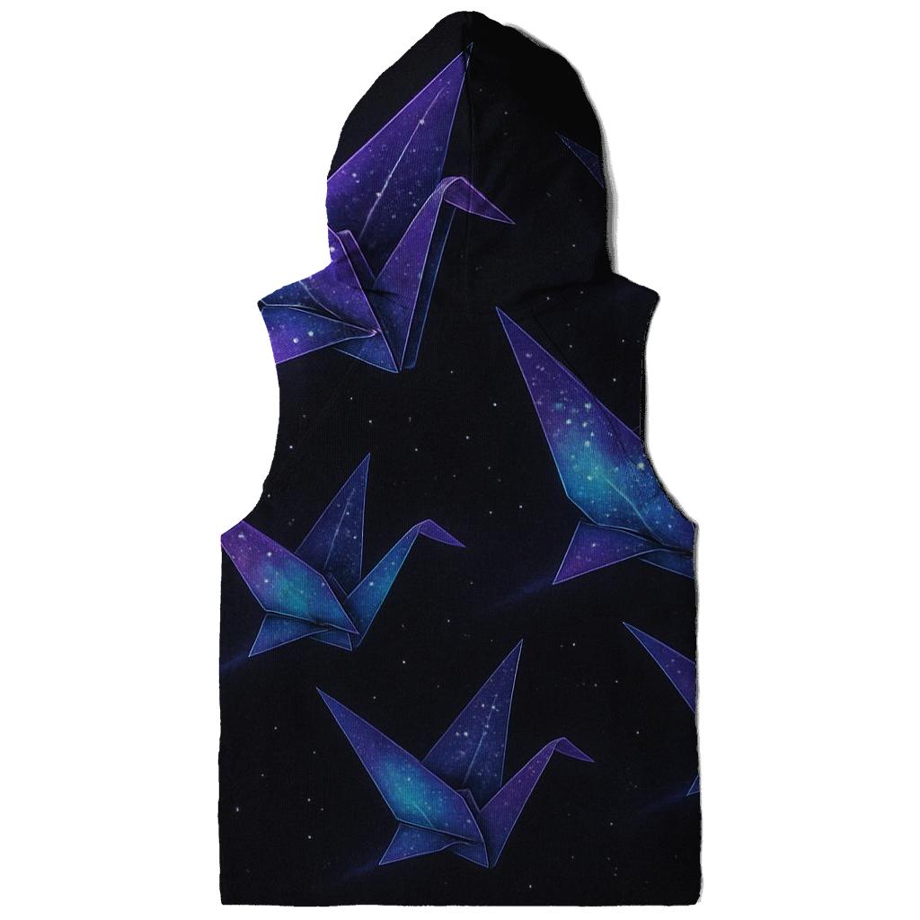 Cosmic Origami Cranes lightweight hoodies