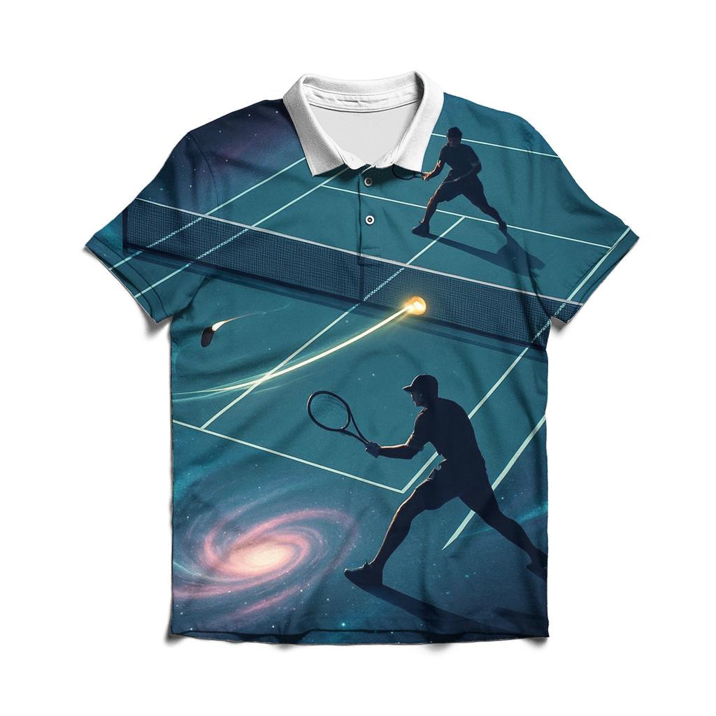 Galactic Tennis Rally stylish collar polo tees