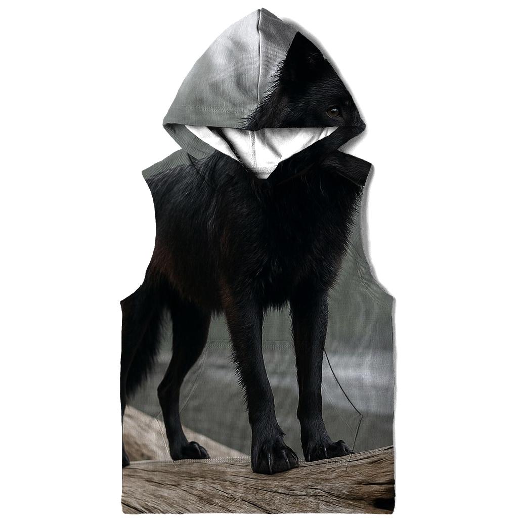 Coastal Rainforest Wolf On Driftwood hoodie styles