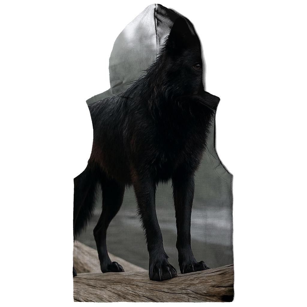 Coastal Rainforest Wolf On Driftwood hoodie styles