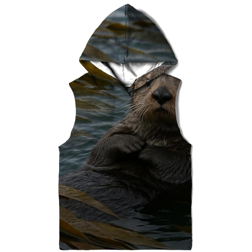 Kelp Forest Patrol Sea Otter printed hoodies