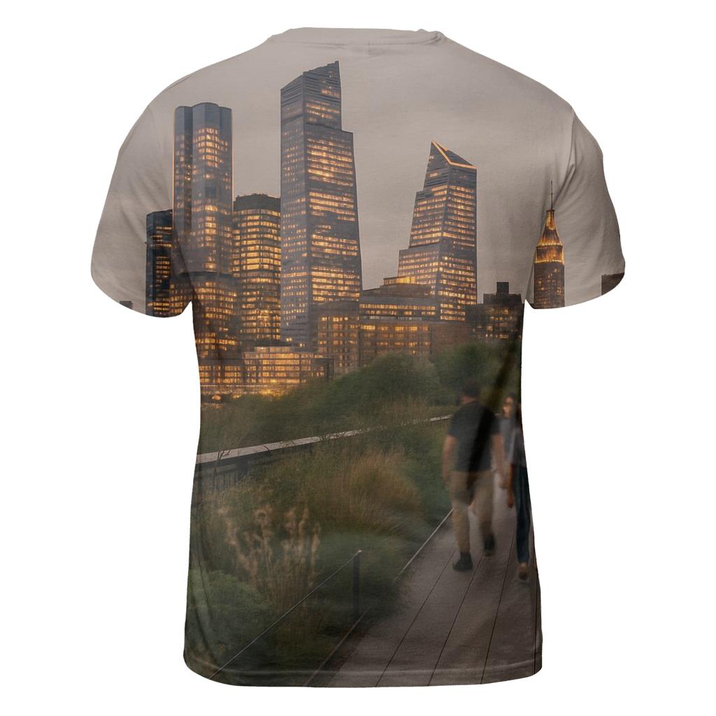 High Line Twilight Over West Side Towers statement graphic shirts