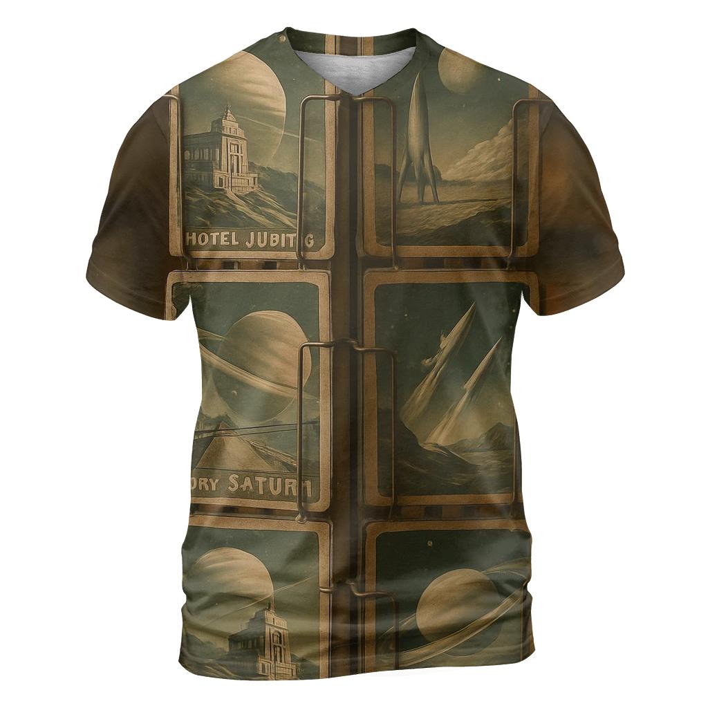 Sepia Interstellar Postcard Rack custom all-over print shirts
