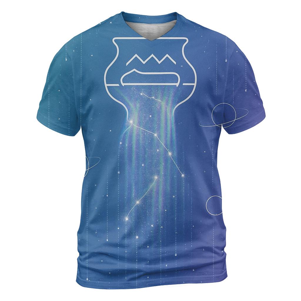 Aquarius Holographic Star Cascade custom all-over print shirts