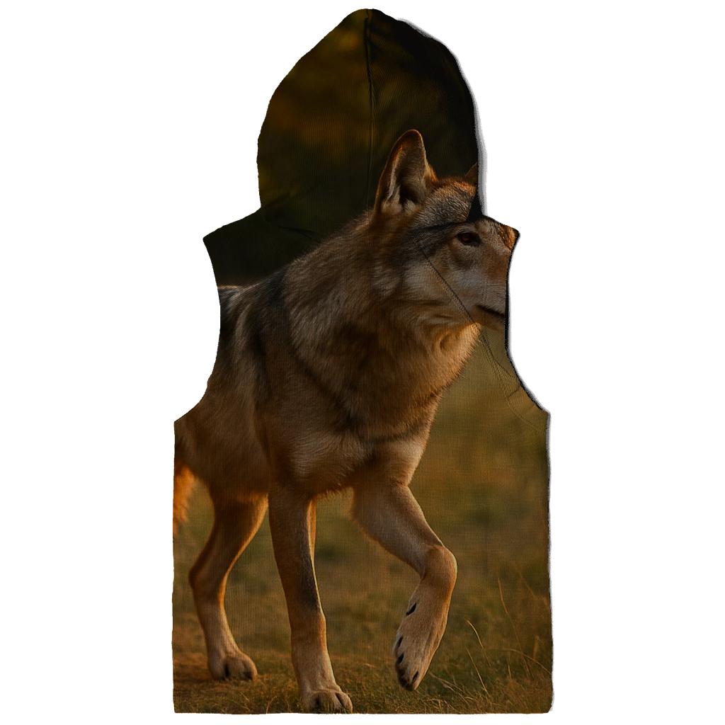Forest Edge Wolf Listening To Distant Howl embroidered hoodies