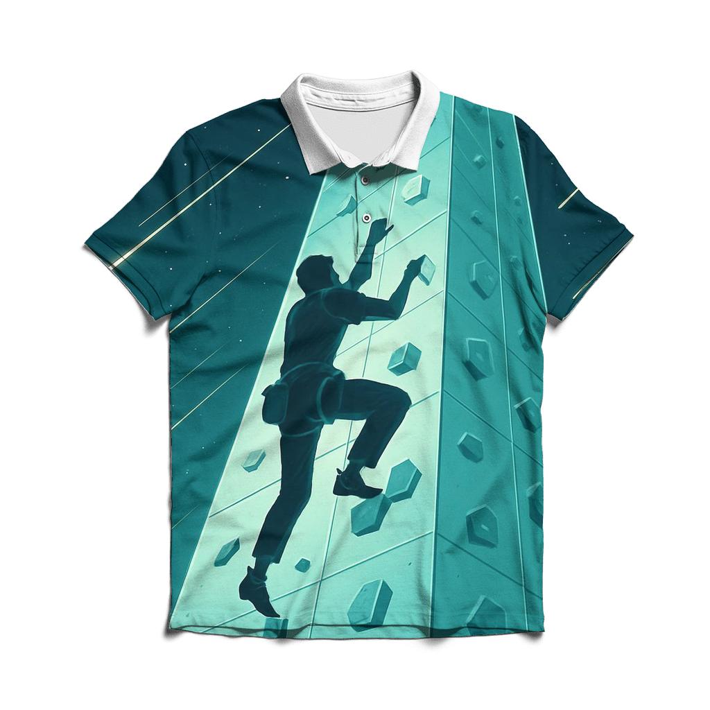 Meteor Shower Climbing Wall designer slim fit polos
