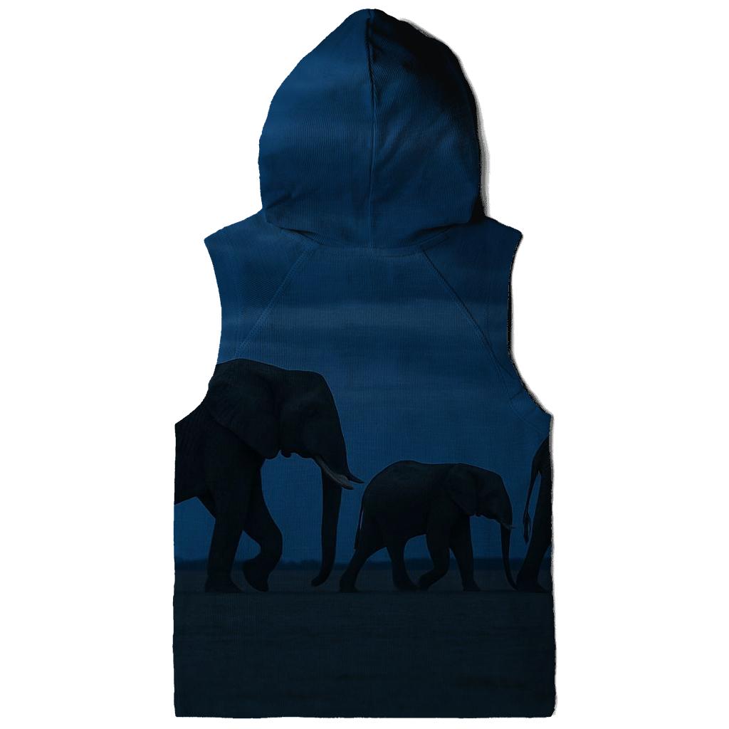 Twilight Crossing African Elephant embroidered hoodies