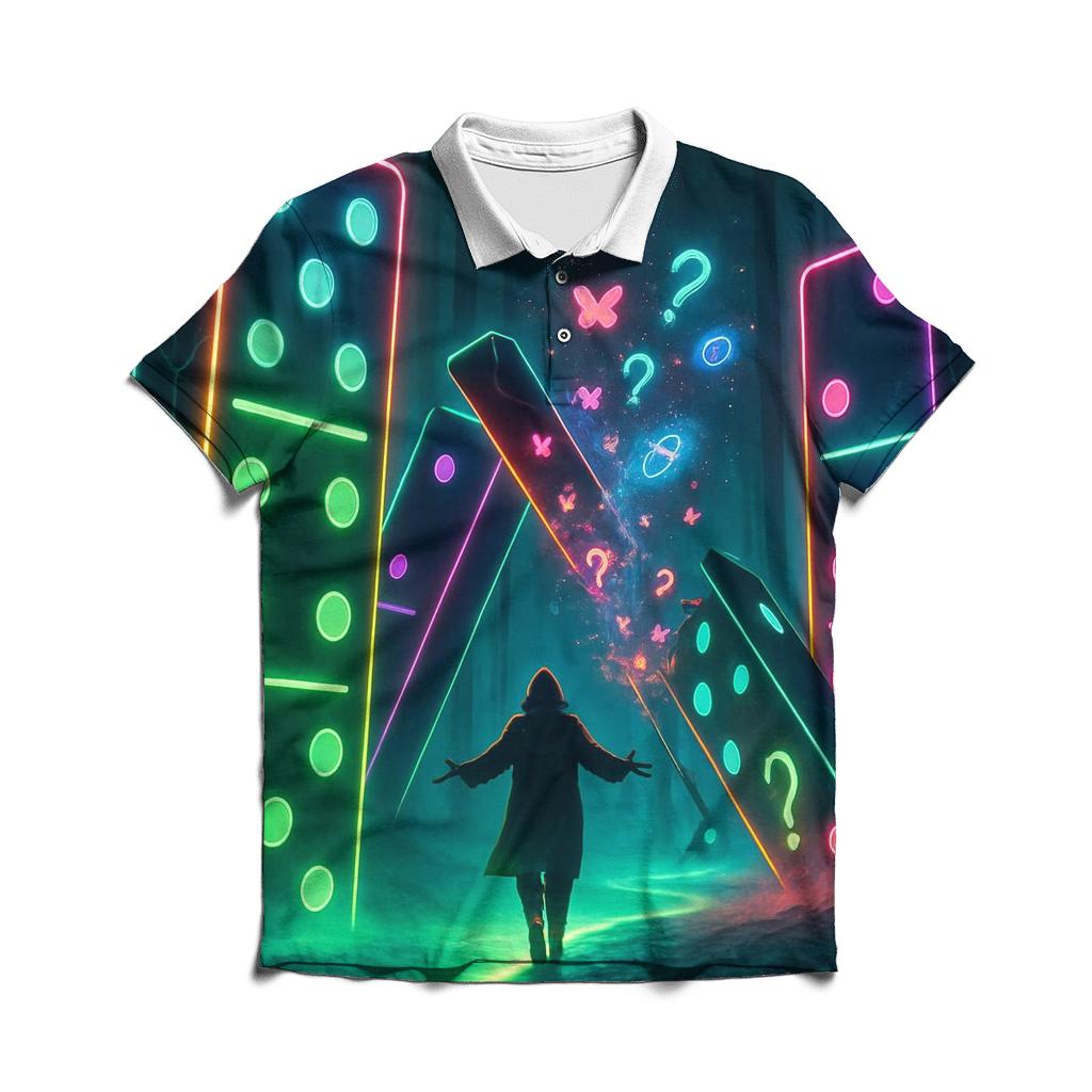 Neon Domino Forest personalized polo shirts