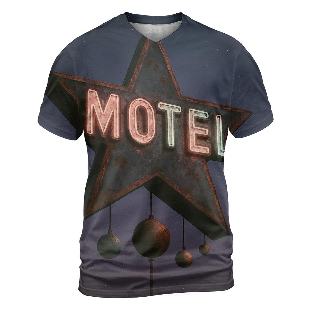Faded Neon Star Motel Sign personalized full print shirts