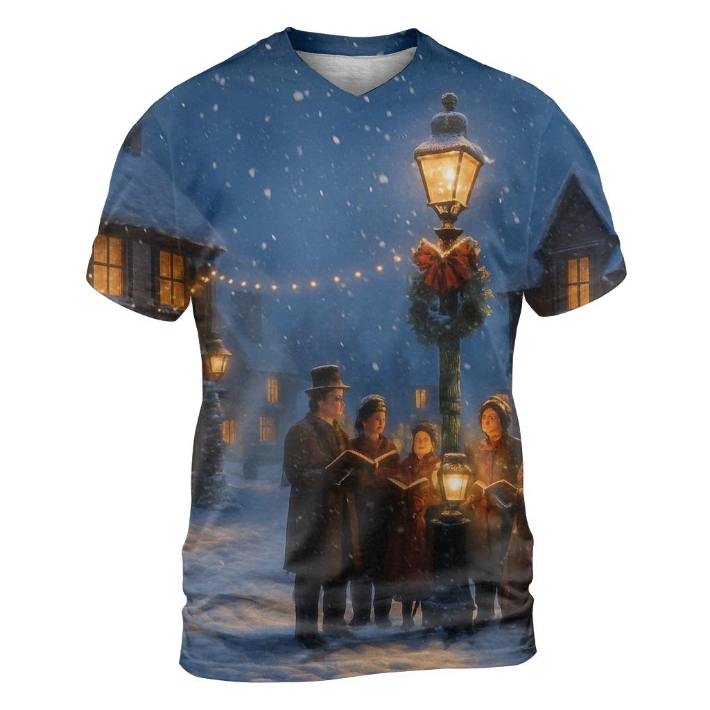 Snowy Village Carol Night custom all-over print shirts