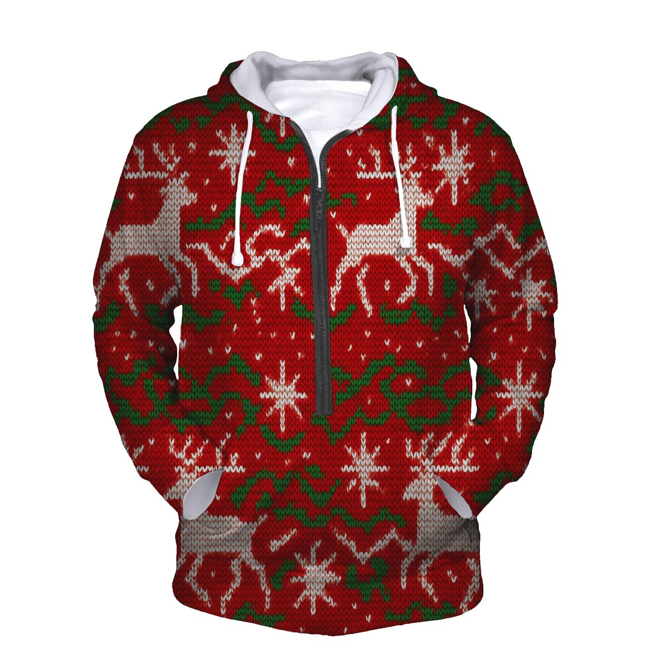 Tangled Tinsel Reindeer Bands printed hoodies