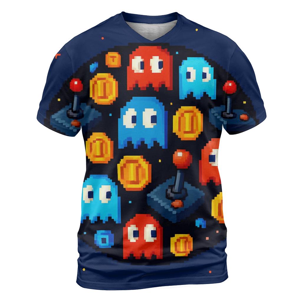 Pixel Arcade Planet statement graphic shirts