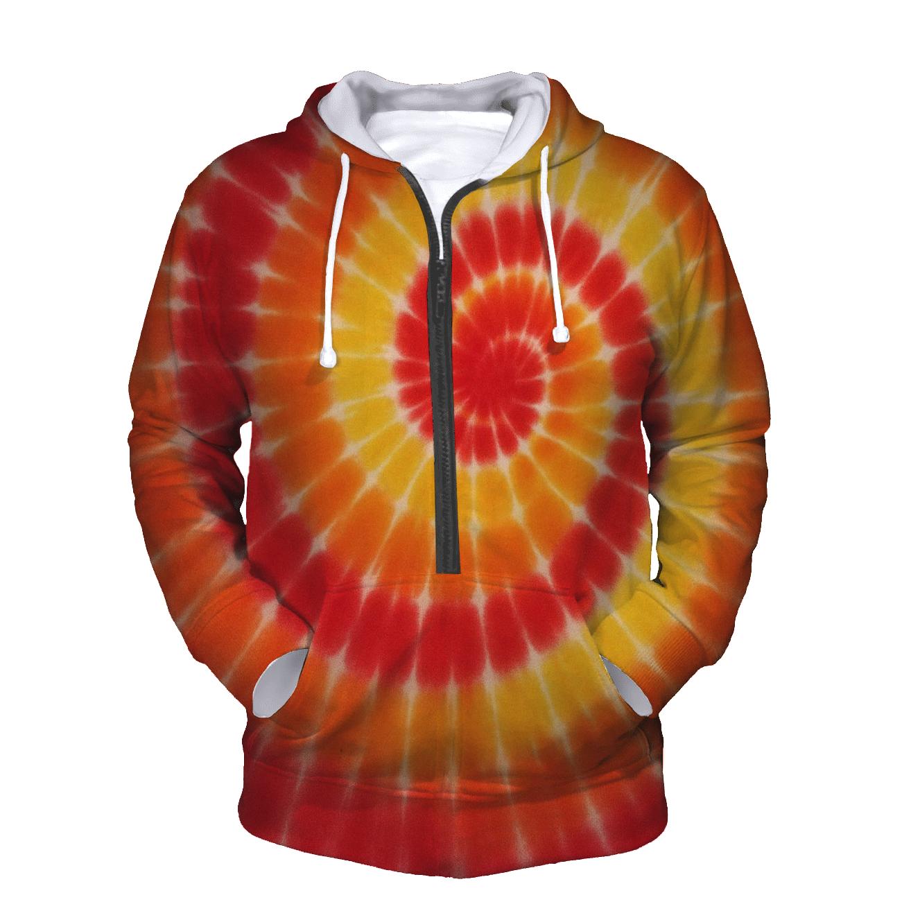 Solar Flare Spiral Bullseye Panel hoodies fashion