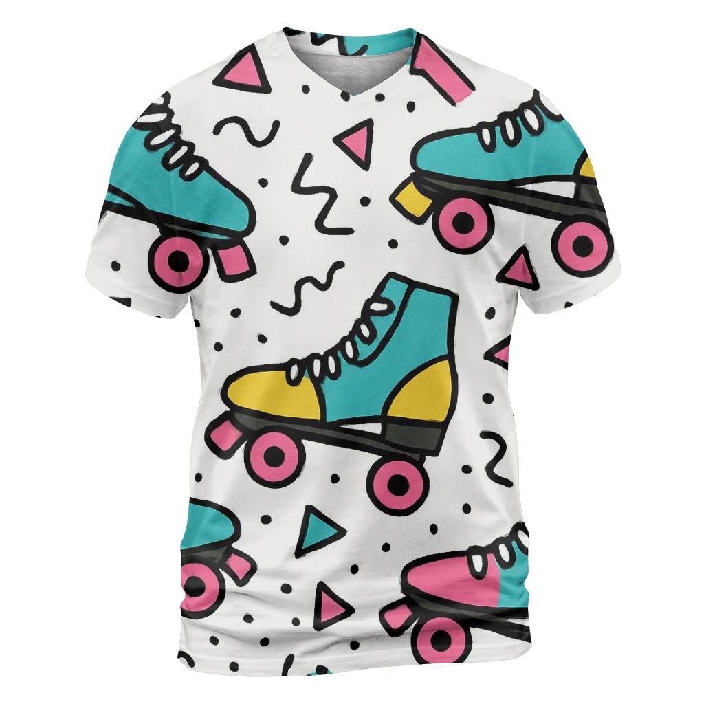 Memphis Roller Skates Pattern custom all-over print shirts