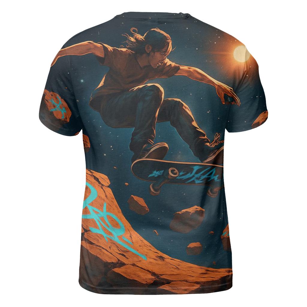 Asteroid Belt Skate Park vibrant all-over design tees