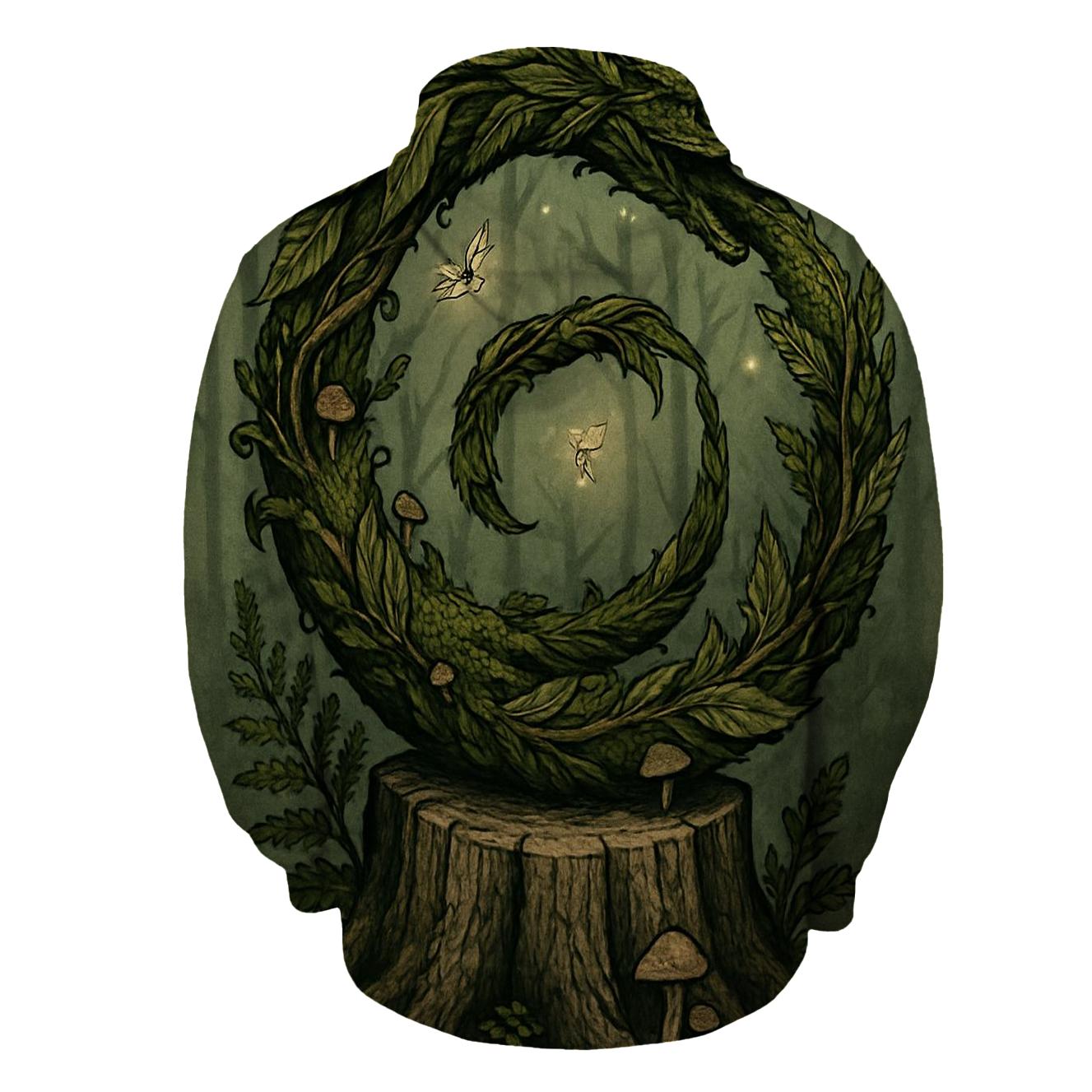 Forest Spirit Ouroboros embroidered hoodies