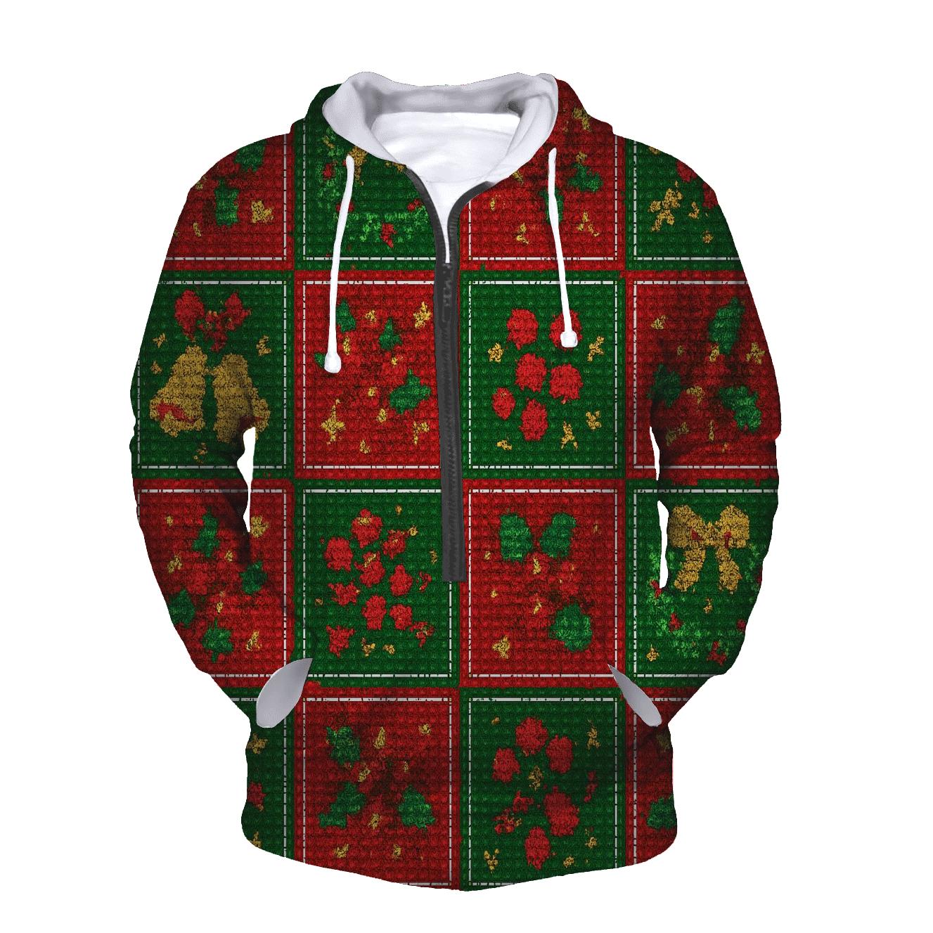 Holly Wreath Checkerboard Clash lightweight hoodies