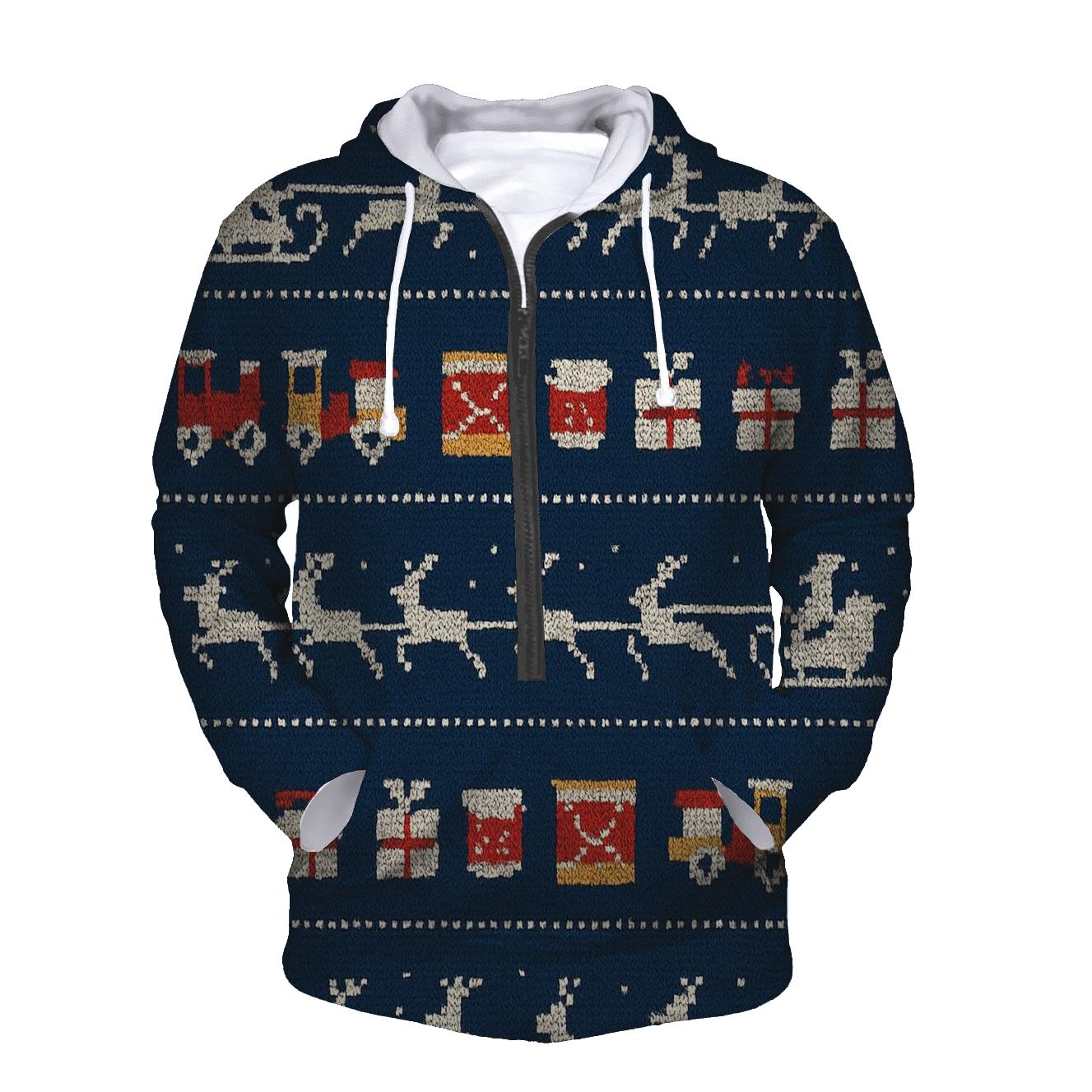 Santa Sleigh Skyline Rows hoodie designs