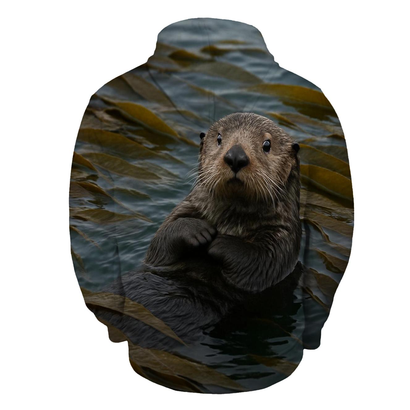 Kelp Forest Patrol Sea Otter embroidered hoodies