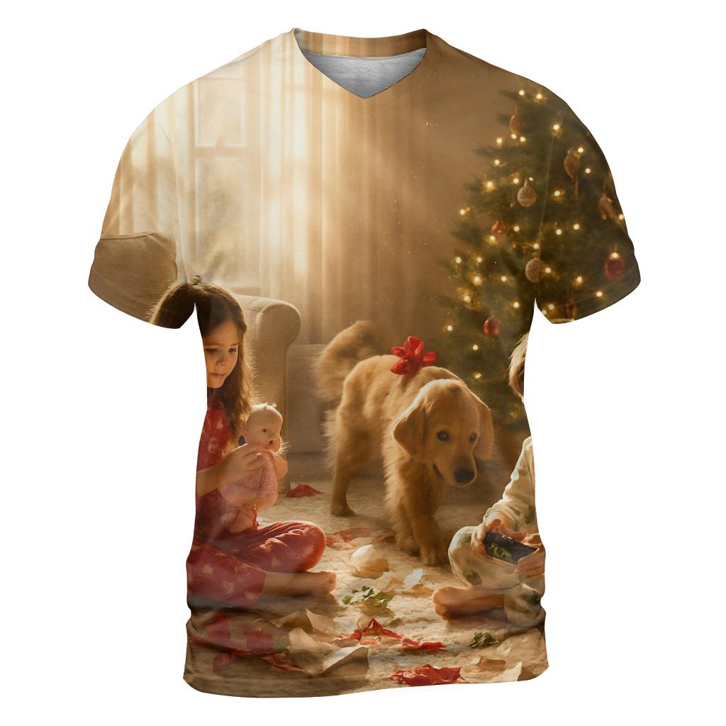 Christmas Morning Paper Whirl designer pattern shirts