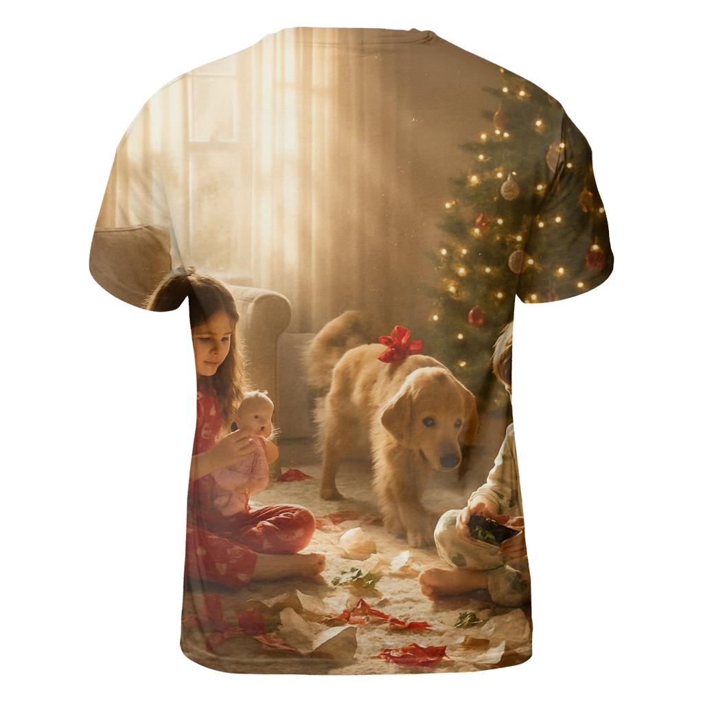 Christmas Morning Paper Whirl designer pattern shirts