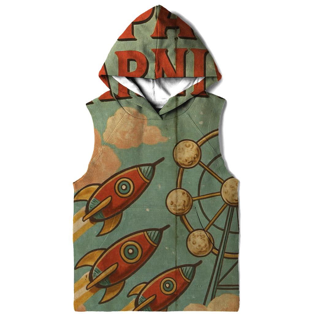Distressed Retro Space Carnival Poster custom hoodies