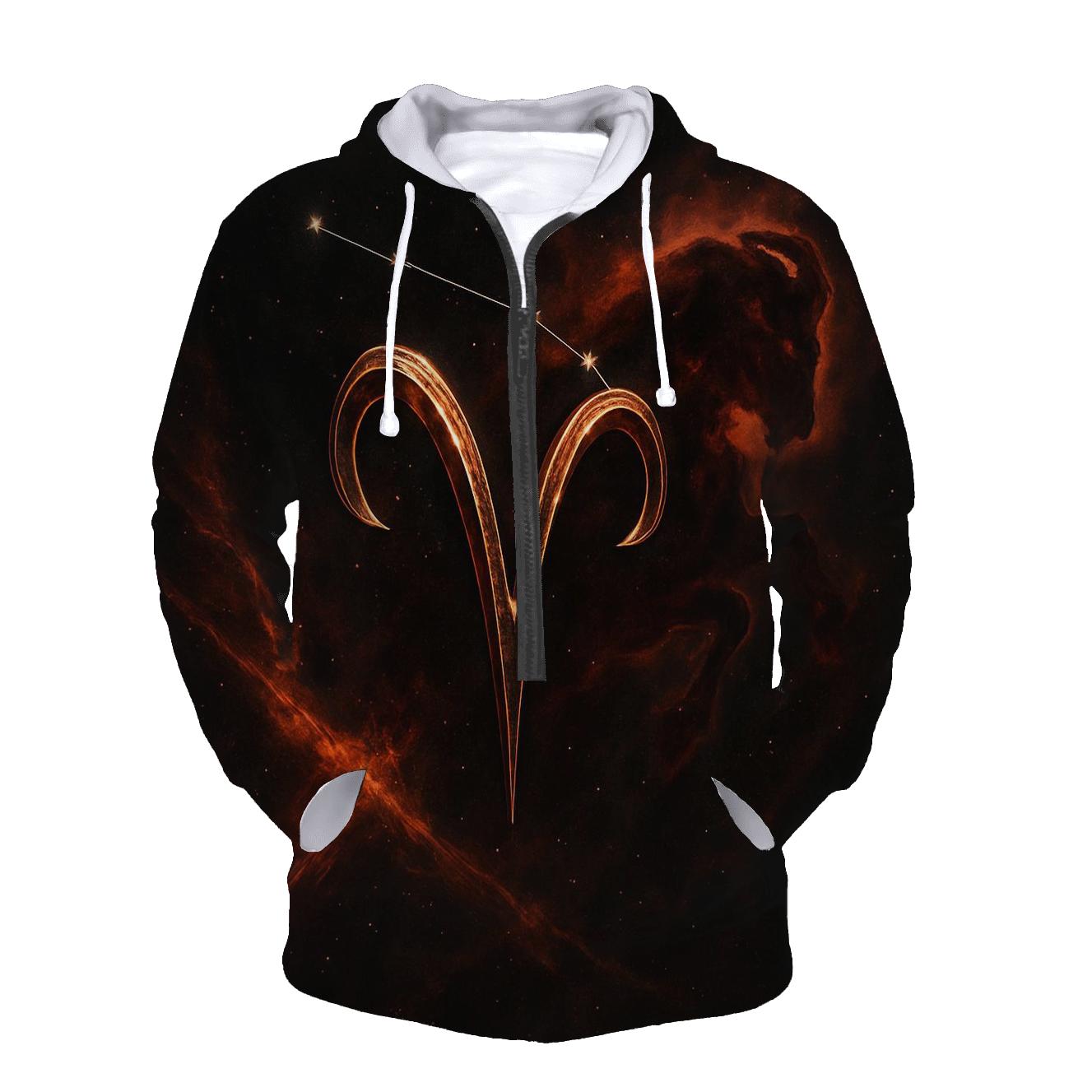 Galactic Aries Fire Trail Sigil heavyweight hoodies