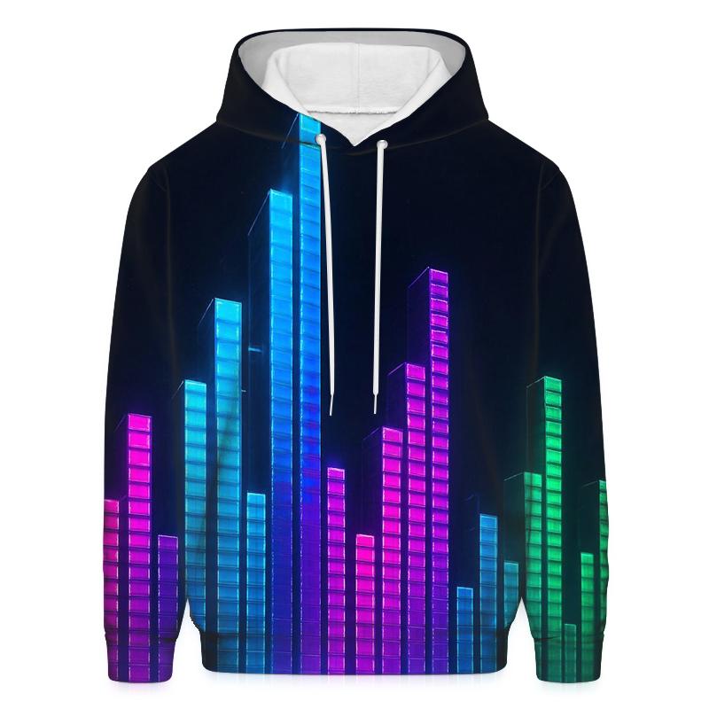Neon Equalizer Skyline hoodie trends