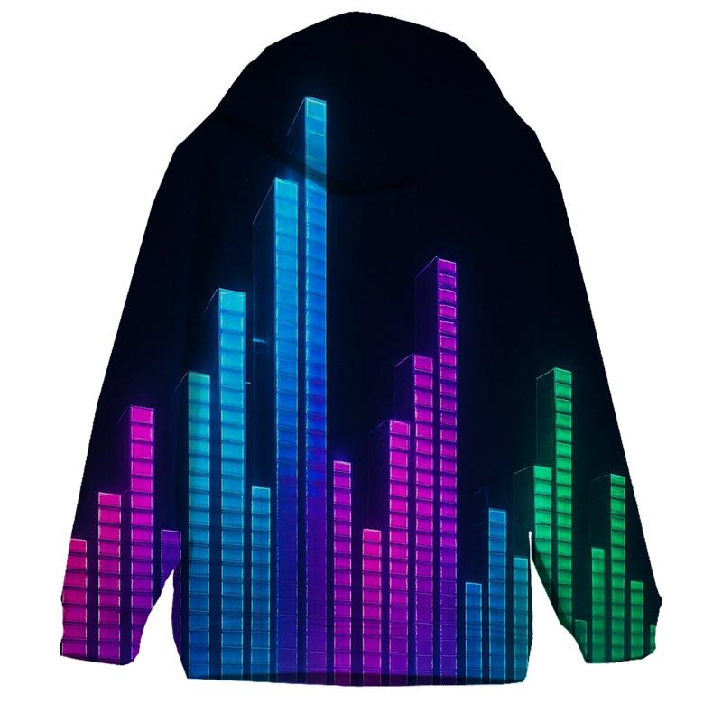 Neon Equalizer Skyline hoodie trends