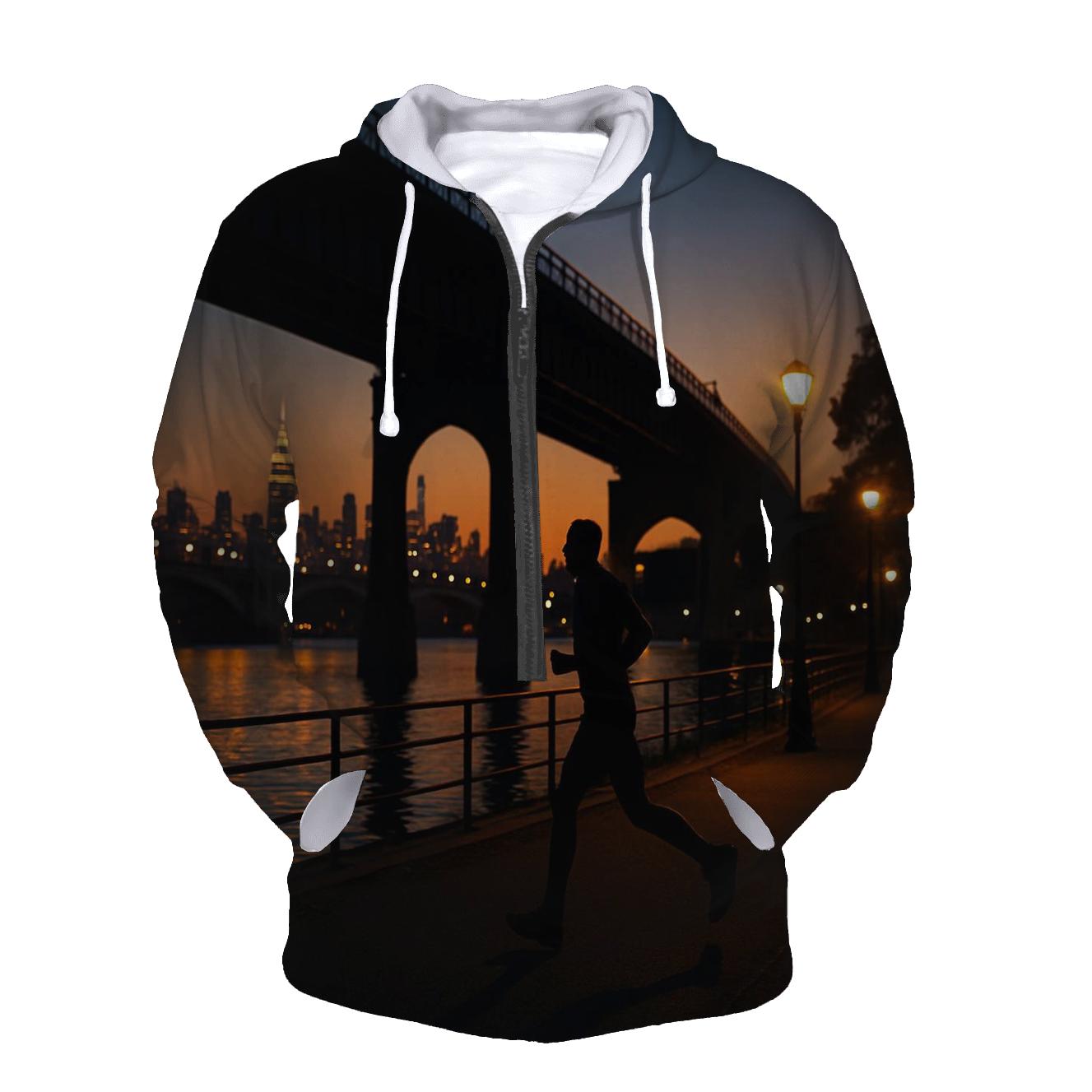 Harlem River Park Evening Jog Skyline hoodies fashion