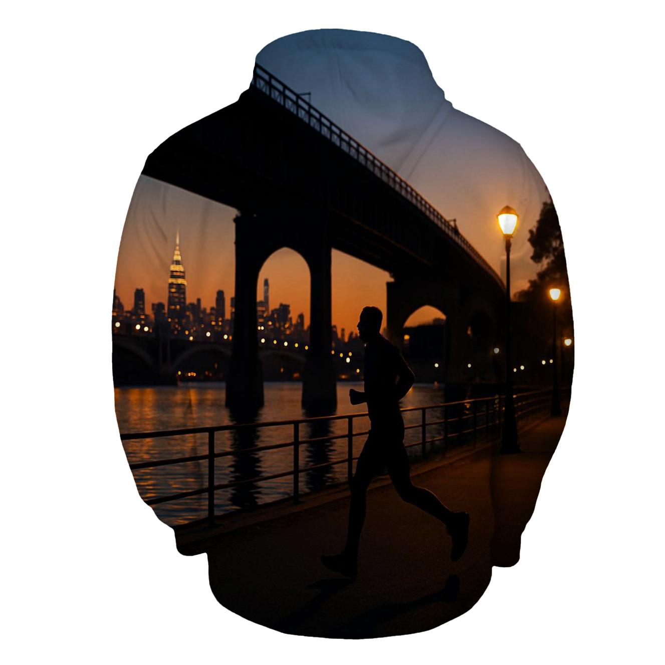 Harlem River Park Evening Jog Skyline hoodies fashion