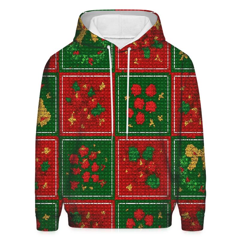 Holly Wreath Checkerboard Clash heavyweight hoodies
