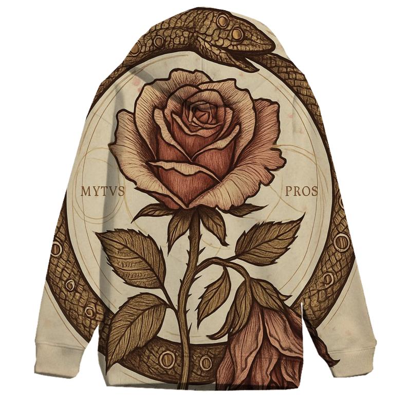 Alchemical Bloom Ouroboros embroidered hoodies