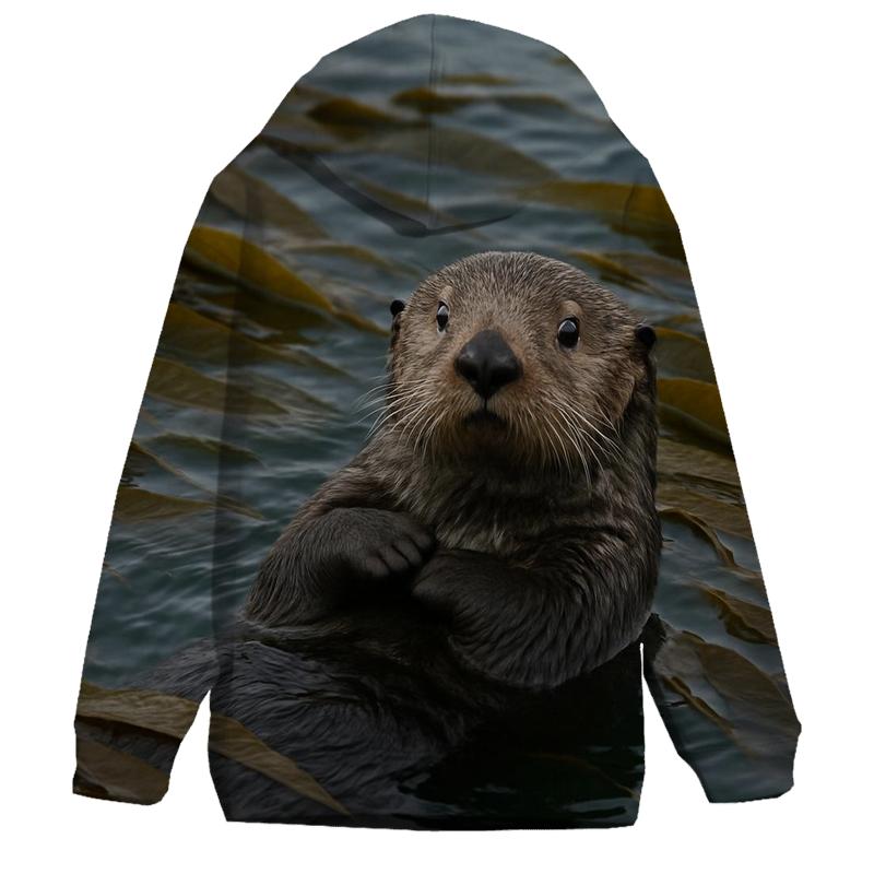 Kelp Forest Patrol Sea Otter printed hoodies