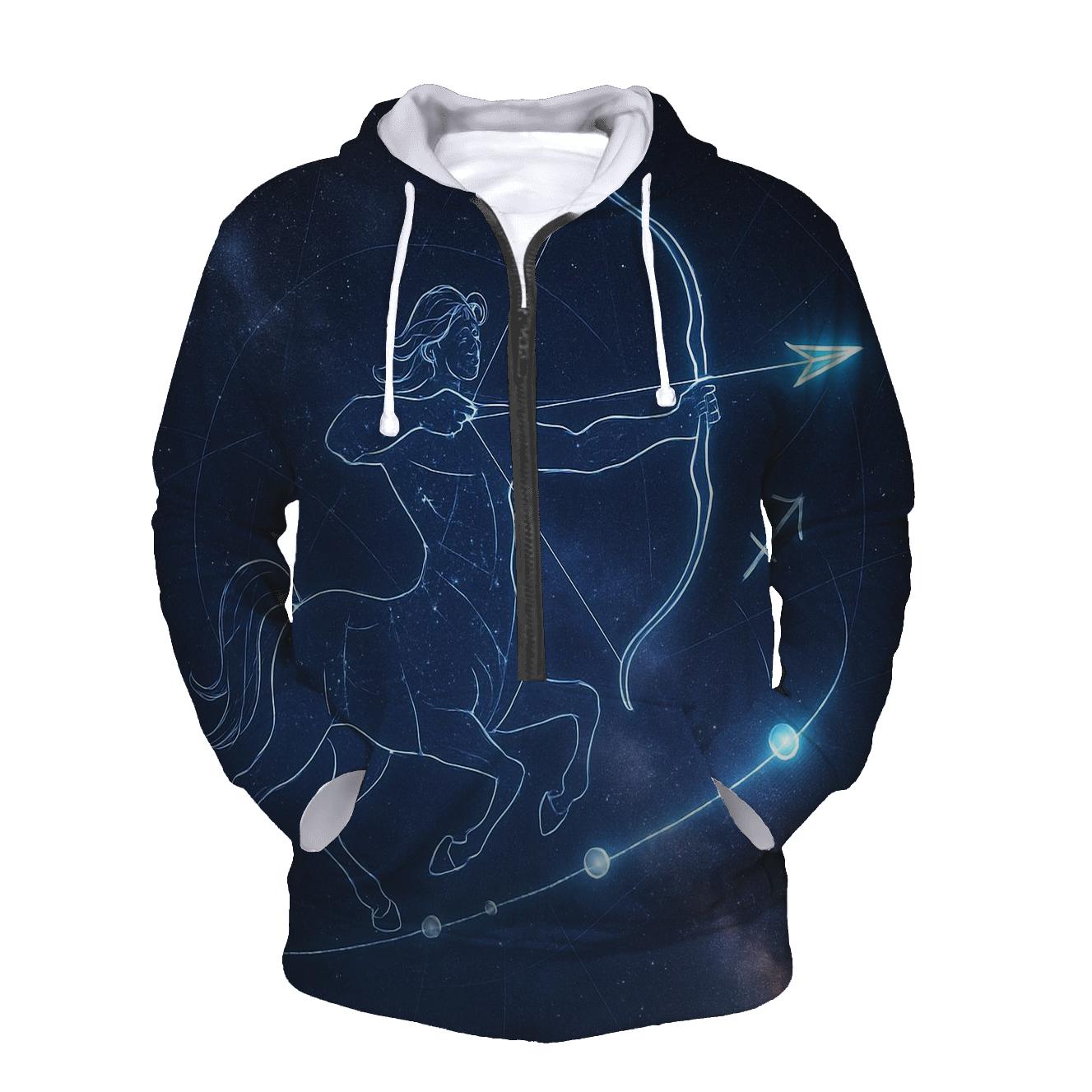 Sagittarius Celestial Archer Trajectory pullover hoodies