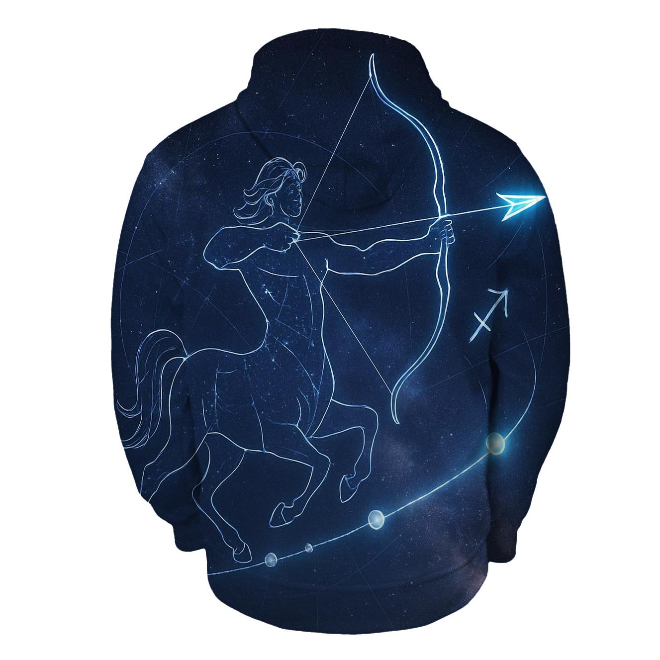 Sagittarius Celestial Archer Trajectory pullover hoodies