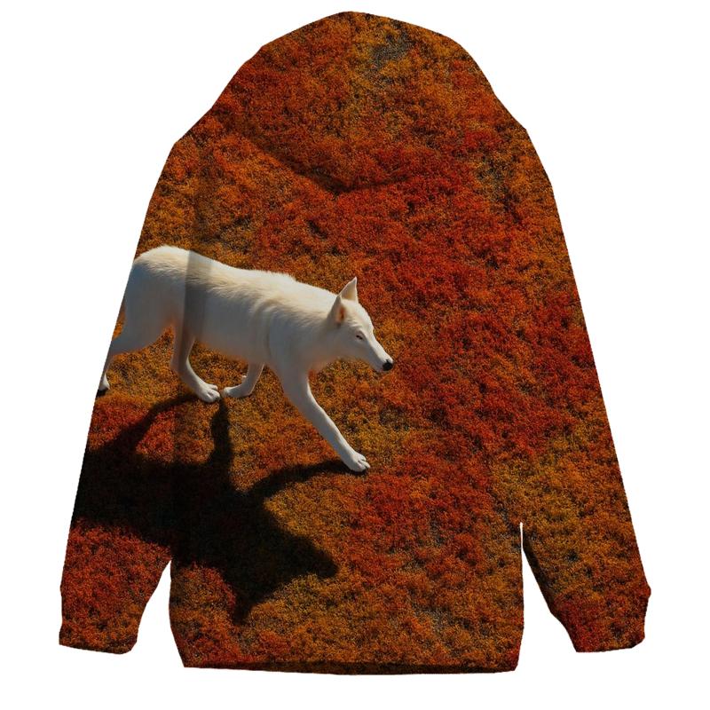 Tundra Wolf Shadow On Autumn Moss hoodies fashion