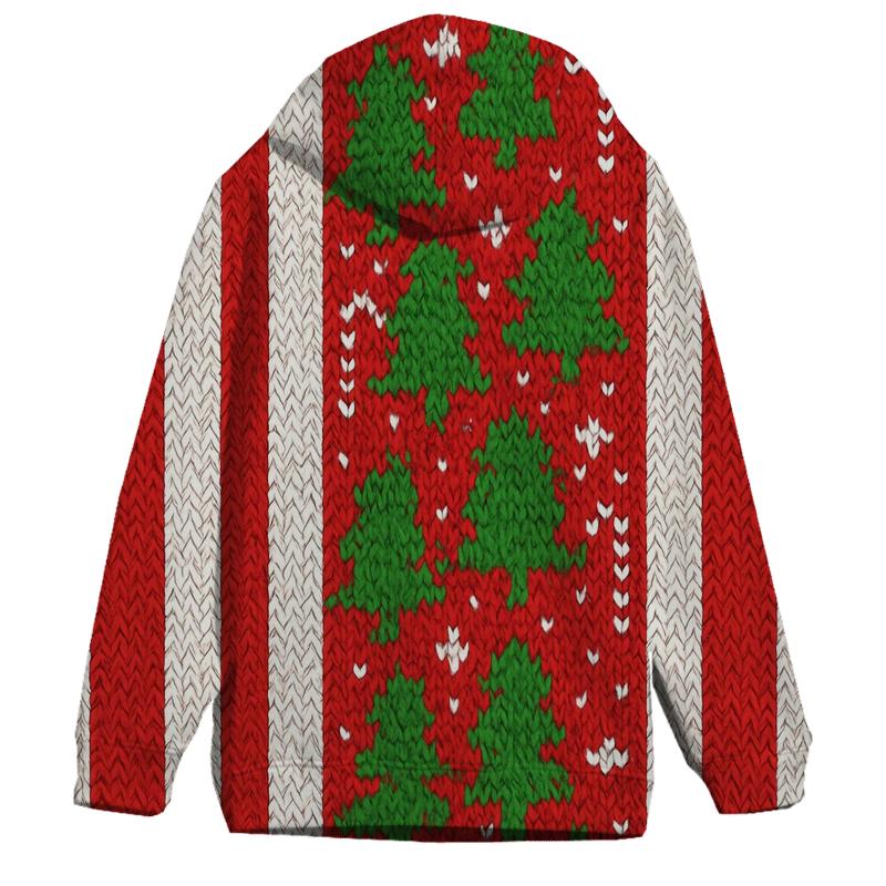 Peppermint Forest Pixel Stripes heavyweight hoodies