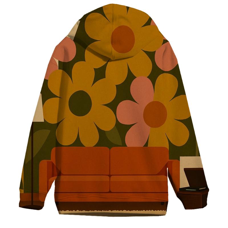 Flower Pattern Living Room embroidered hoodies